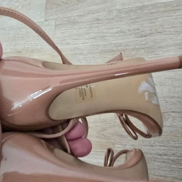 Steve Madden Bradshaw Dark Blush Patent Ankle Strap High Heel Sandals Size 9.5 - Picture 5 of 12